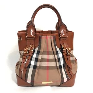 BURBERRY House Check Bridle Small Whipstitch Tote